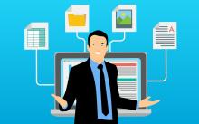 Document homme et ordinateur